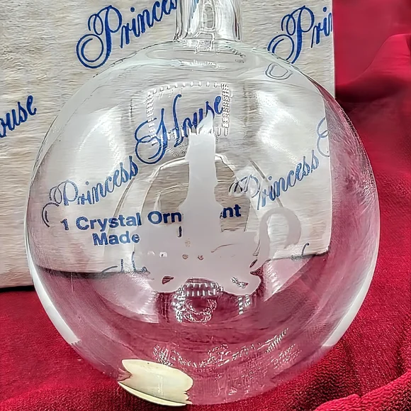 Princess House Blown Crystal Candle Etched Ball Ornament Made USA 1996 vintage - Picture 2 of 7